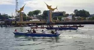 Seru dan Meriah, Lomba Dayung Perahu Tradisional Hari Armada RI Lanal Kotabaru