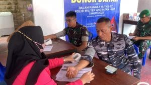 Maknai HUT Ke-77 Pomal Lanal Kotabaru Gelar Aksi Donor Darah