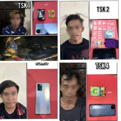 Terlibat Peredaran Narkotika, 4 Pria Ini di Gulung Satresnarkoba Polres Kotabaru di 2 TKP Berbeda