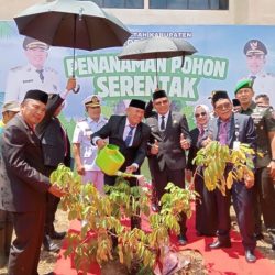 Bupati dan Wakil Bupati Kotabaru Tanam Ribuan Pohon di Hari Pertama Kerja, Ubah Karangan Bunga Jadi Tanaman Produktif