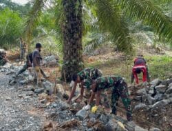 Satgas TMMD Kodim 1022/Tanah Bumbu Pacu Pekerjaan di Desa Rejosari