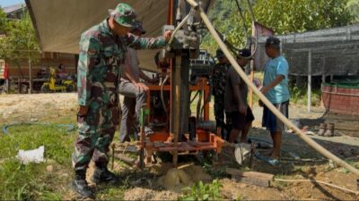 TMMD Kodim 1022/Tanah Bumbu Rampungkan Sumur Bor Program TMAB di Rejosari