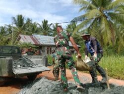 Kodim 1022/ Tanah Bumbu Lanjutkan Progres  Pembangunan Jembatan Garuda