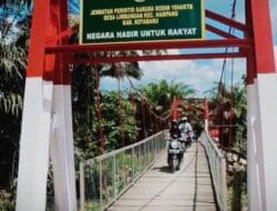 Kodim 1004 Kotabaru Tuntaskan 100 Persen Pembagunan Jembatan Gantung Desa Limbungan