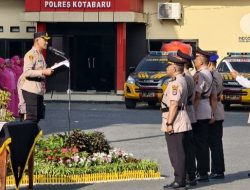 Sertijab Empat Pejabat Polres Kotabaru, Kapolres Ingatkan Ancaman Karhutla