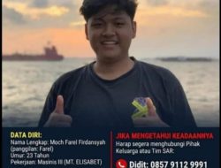 Lima ABK MT Elisabet Belum Ditemukan Usai Kapal Tenggelam di Laut Jawa